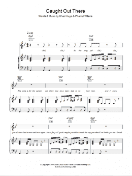 page one of Caught Out There (Piano, Vocal & Guitar Chords)
