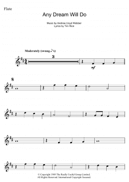 page one of Any Dream Will Do (from Joseph And The Amazing Technicolor Dreamcoat) (Flute Solo)