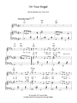 page one of I'm Your Angel (Piano, Vocal & Guitar Chords)