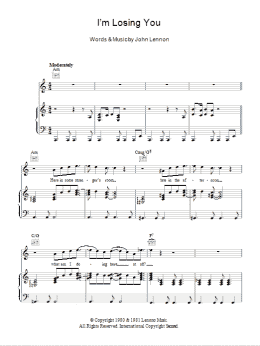 page one of I'm Losing You (Piano, Vocal & Guitar Chords)