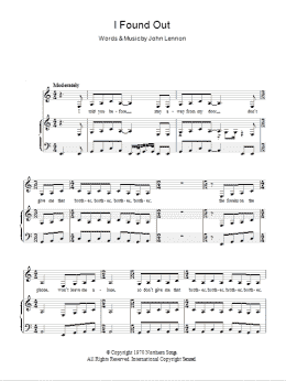 page one of I Found Out (Piano, Vocal & Guitar Chords)