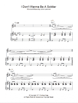 page one of I Don't Wanna Be A Soldier (Piano, Vocal & Guitar Chords)
