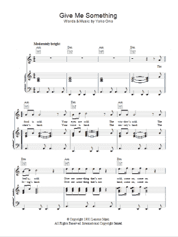 page one of Give Me Something (Piano, Vocal & Guitar Chords)
