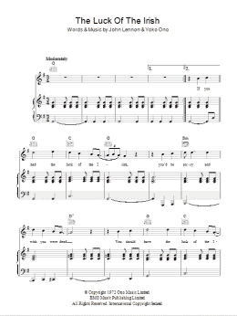 page one of The Luck Of The Irish (Piano, Vocal & Guitar Chords)