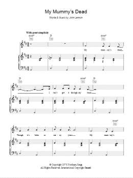 page one of My Mummy's Dead (Piano, Vocal & Guitar Chords)