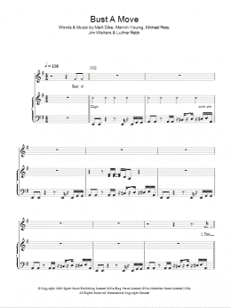 page one of Bust A Move (Piano, Vocal & Guitar Chords)