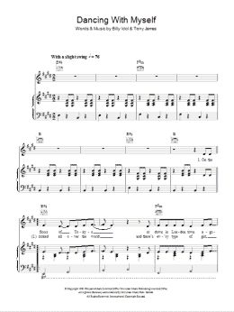 page one of Dancing With Myself (Piano, Vocal & Guitar Chords)