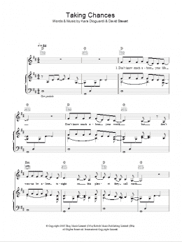 page one of Taking Chances (Piano, Vocal & Guitar Chords)