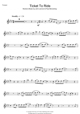 page one of Ticket To Ride (Trumpet Solo)