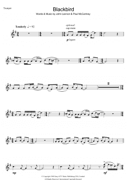 page one of Blackbird (Trumpet Solo)