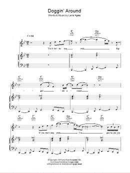 page one of Doggin' Around (Piano, Vocal & Guitar Chords)