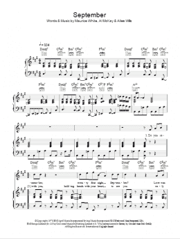 page one of September (Piano, Vocal & Guitar Chords)
