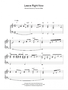 page one of Leave Right Now (Piano Solo)