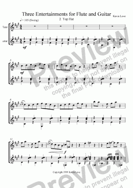 page one of 3 Entertainments for Flute and Guitar - Top Hat