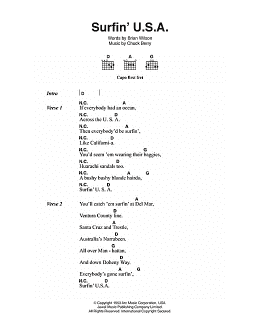 page one of Surfin' U.S.A. (Guitar Chords/Lyrics)