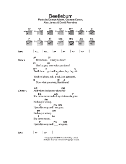 page one of Beetlebum (Guitar Chords/Lyrics)
