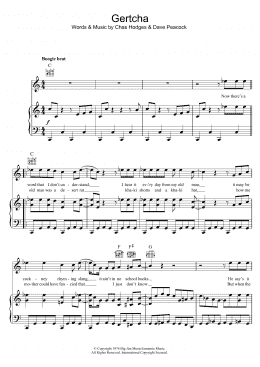 page one of Gertcha (Piano, Vocal & Guitar Chords)