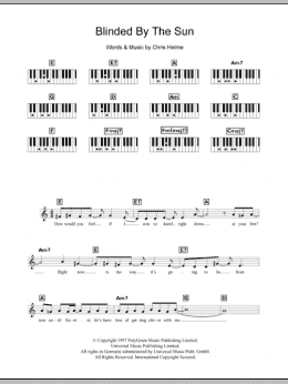 page one of Blinded By The Sun (Piano Chords/Lyrics)