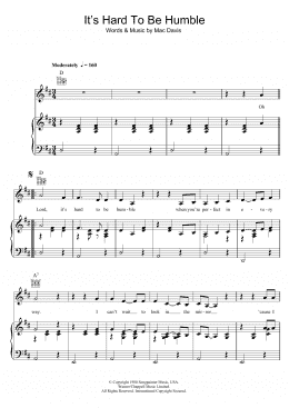 page one of It's Hard To Be Humble (Piano, Vocal & Guitar Chords)