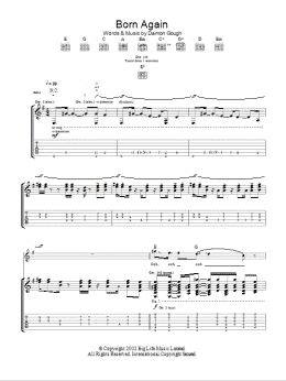 page one of Born Again (Guitar Tab)