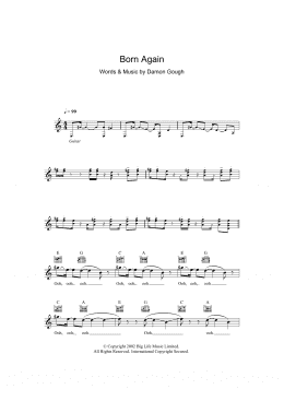 page one of Born Again (Lead Sheet / Fake Book)