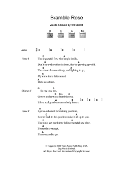 page one of Bramble Rose (Guitar Chords/Lyrics)
