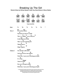 page one of Breaking Up The Girl (Guitar Chords/Lyrics)
