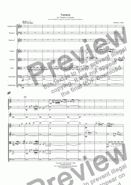 page one of Fantasia for Chamber Orchestra