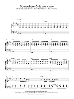 page one of Somewhere Only We Know (Piano Solo)