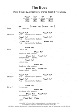page one of The Boss (Guitar Chords/Lyrics)