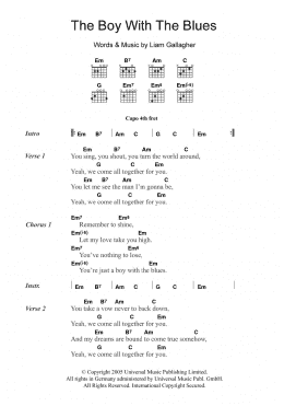 page one of The Boy With The Blues (Guitar Chords/Lyrics)