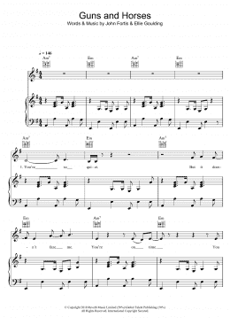 page one of Guns And Horses (Piano, Vocal & Guitar Chords)