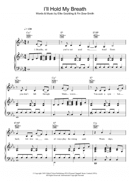 page one of I'll Hold My Breath (Piano, Vocal & Guitar Chords)
