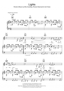 page one of Lights (Piano, Vocal & Guitar Chords)