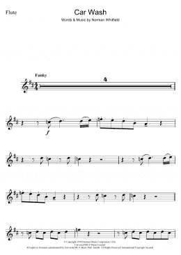 page one of Car Wash (Flute Solo)