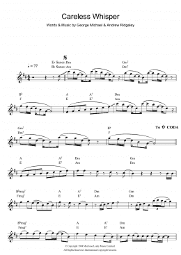 page one of Careless Whisper (Alto Sax Solo)