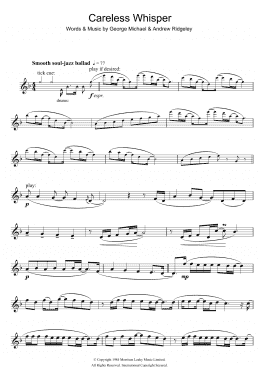 page one of Careless Whisper (Flute Solo)