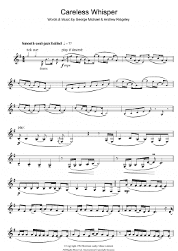 page one of Careless Whisper (Clarinet Solo)