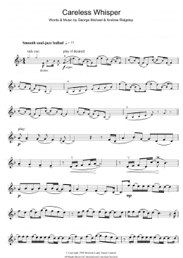 page one of Careless Whisper (Violin Solo)