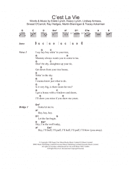 page one of C'est La Vie (Guitar Chords/Lyrics)