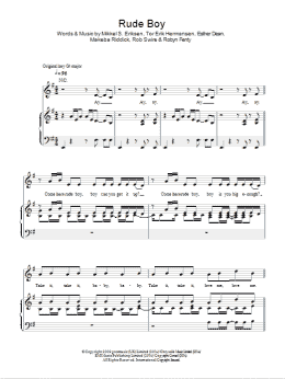 page one of Rude Boy (Piano, Vocal & Guitar Chords)