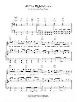 page one of All The Right Moves (Piano, Vocal & Guitar Chords)