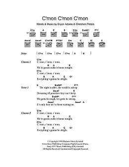 page one of C'mon C'mon C'mon (Guitar Chords/Lyrics)