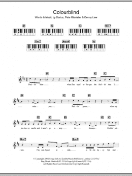 page one of Colourblind (Piano Chords/Lyrics)