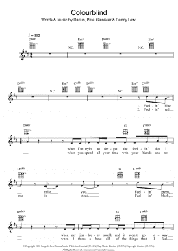page one of Colourblind (Lead Sheet / Fake Book)