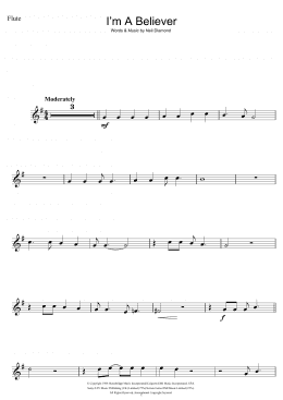 page one of I'm A Believer (Flute Solo)