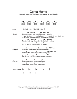 page one of Come Home (Guitar Chords/Lyrics)