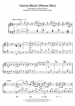 page one of Vienna Blood (Piano Solo)