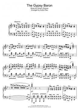 page one of The Gypsy Baron (Piano Solo)