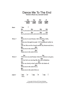 page one of Dance Me To The End Of Love (Guitar Chords/Lyrics)